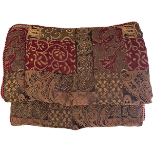 Croscill Home Cara King Pillow Shams Set 2 Tapestry Brocade Burgundy Gold Boho